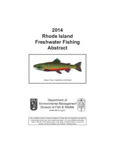 2014 Rhode Island Freshwater Fishing Abstract  Brook Trout, Salvelinus fontinalis