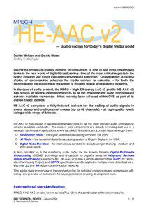 Digital audio / High-Efficiency Advanced Audio Coding / Parametric Stereo / Advanced Audio Coding / MPEG-4 Part 3 / Windows Media Audio / Spectral band replication / Digital Radio Mondiale / MP3 / Audio codecs / Data compression / Electronics