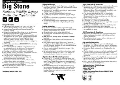 U.S. Fish & Wildlife Service  Big Stone National Wildlife Refuge Public Use Regulations