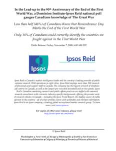 Culture of Canada / Canada / Winnipeg / The Historica Dominion Institute / Earth / International relations / Ipsos-Reid / Political geography / Ipsos