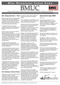 Blue Mountains Union News  BMUC News and Views selected by the Blue Mountains Unions Council