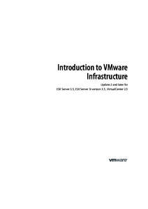vi3_intro_vi.book Page 1 Thursday, February 12, :04 PM  Introduction to VMware Infrastructure Update 2 and later for ESX Server 3.5, ESX Server 3i version 3.5 , VirtualCenter 2.5