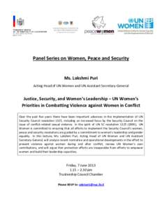         Panel  Series  on  Women,  Peace  and  Security  
