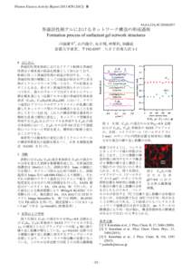 Photon Factory Activity Report 2011 #B  4A,6A,15A,9C/2010G057 界面活性剤ゲルにおけるネットワーク構造の形成過程 Formation process of surfactant gel network structures