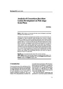 Kaitera Silva Fennica[removed]research articles Analysis of Cronartium flaccidum Lesion Development on Pole-stage Scots Pines  Analysis of Cronartium flaccidum