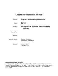 Laboratory Procedure Manual