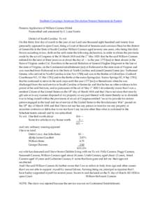 Southern Campaign American Revolution Pension Statements & Rosters Pension Application of William Cannon R1664 Transcribed and annotated by C. Leon Harris District of South Carolina To wit On this thirty first day of mar