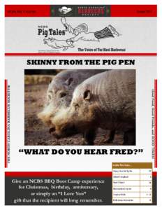 October[removed]NCBS PIG TALES® SKINNY FROM THE PIG PEN