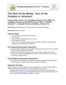 Role of Media - Ipperwash