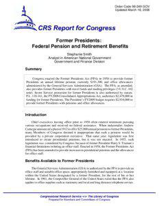 Federal Pension and Retirement Benefits