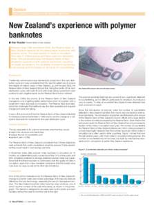 Opinion New Zealand’s experience with polymer banknotes New Zealand’s experience with polymer banknotes Alan Boaden