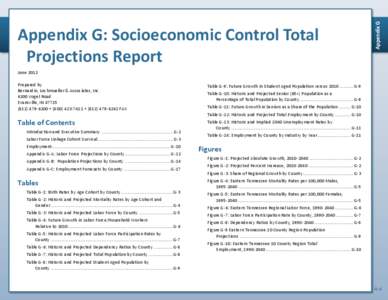 Appendix G  Appendix G: Socioeconomic Control Total Projections Report June 2012 Prepared by