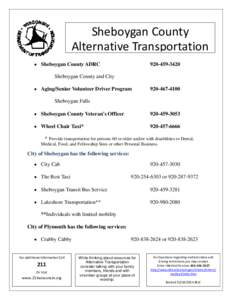 Sheboygan County Alternative Transportation