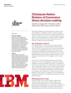 IBM Software Business Analytics Media and Entertainment  Chickasaw Nation