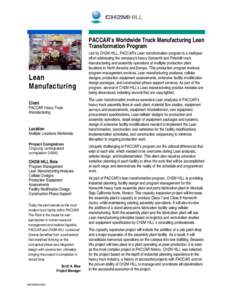 PACCAR’s Worldwide Truck Manufacturing Lean Transformation Program Lean Manufacturing Client