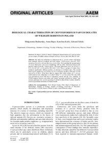 Cryptosporidium parvum / Cryptosporidium / Cryptosporidiosis / Medicine / Cyclospora cayetanensis / Cryptosporidium hominis / Apicomplexa / Microbiology / Biology