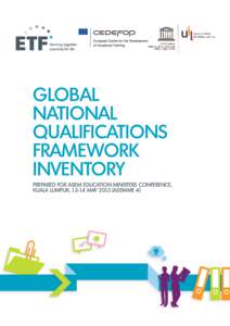 GLOBAL NATIONAL QUALIFICATIONS FRAMEWORK INVENTORY PREPARED FOR ASEM EDUCATION MINISTERS CONFERENCE,