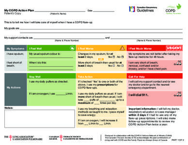 Chronic lower respiratory diseases / Health / Smoking / Acute exacerbation of chronic obstructive pulmonary disease / Chronic obstructive pulmonary disease / Acute exacerbations of chronic bronchitis / Bronchodilator / Canadian Thoracic Society / Air pollution / Pulmonology / Medicine / Respiratory therapy