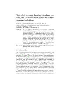 Mathematical morphology / Watershed / Spanning tree / Minimum spanning tree / Graph / Shortest path problem / Graph theory / Theoretical computer science / Mathematics