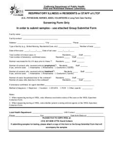Microsoft Word - LTCF Respiratory Outbreak and Screening Report Form