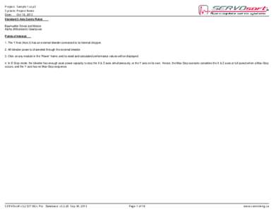 Project: Sample 1.ssp3 System: Project Notes Date: Oct 18, 2013  Standard 3-Axis Gantry Robot