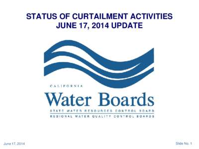 STATUS OF CURTAILMENT ACTIVITIES JUNE 17, 2014 UPDATE June 17, 2014  Slide No. 1