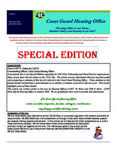 Volume 3  Newsletter Date DECEMVER[removed]Coast Guard Hearing Office