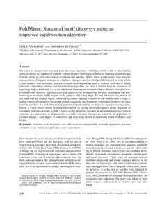 FoldMiner: Structural motif discovery using an improved superposition algorithm JESSICA SHAPIRO1 1  AND