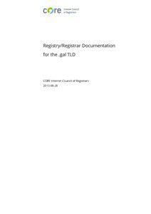 Registry/Registrar Documentation for the .gal TLD