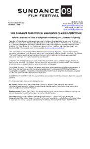 Sundance Institute / Emily Kunstler / Slamdance Film Festival / Anne Flournoy / Sundance Film Festival / Cinema of the United States / Utah