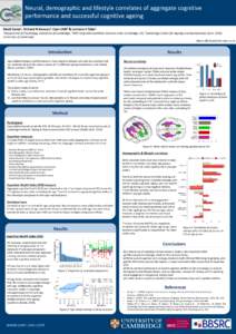 Neural, demographic and lifestyle correlates of aggregate cognitive performance and successful cognitive ageing David Samu1, Richard N Henson2, Cam-CAN3 & Lorraine K Tyler1 1Department  of Psychology, University of Cambr