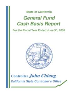 General Fund Cash Basis Report June 30, 2008