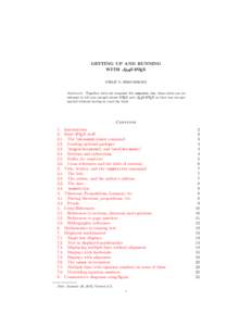 GETTING UP AND RUNNING WITH AMS-LATEX PHILIP S. HIRSCHHORN Abstract. Together with the template file template.tex, these notes are an attempt to tell you enough about LATEX and AMS-LATEX so that you can get