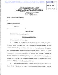 Case 1:14-cr[removed]MGC Document 1 Entered on FLSD Docket[removed]Page 1 of 12 TB Nov 20, 2014 UNITED STATES DISTRICT CO URT SO UTH ERN D ISTR ICT O F FLO RID A