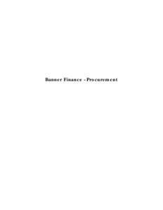 Banner Finance-Procurement Manual