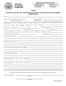 Submit Form To Appropriate District Office:  ARKANSAS OIL AND GAS COMMISSION