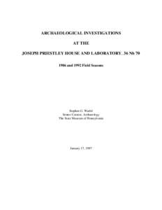 ARCHAEOLOGICAL INVESTIGATIONS