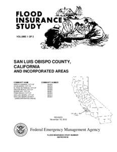 VOLUME 1 OF 2  SAN LUIS OBISPO COUNTY, CALIFORNIA AND INCORPORATED AREAS COMMUNITY NAME