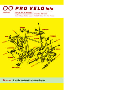 info nº 4 mai 2008 Pour le vélo au quotidien Le journal des associations romandes PRO VELO Bienne – Fribourg – Genève – Lausanne – Neuchâtel – Riviera – Sierre – Sion – Yverdon