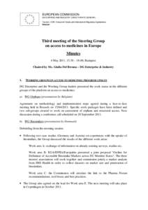 EUROPEAN COMMISSION ENTERPRISE AND INDUSTRY DIRECTORATE-GENERAL Tourism, CSR, Consumer Goods and International Regulatory Agreements Director  Third meeting of the Steering Group