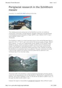 Mountain Torrent Research  Seite 1 von 2 Periglacial research in the Schilthorn massiv