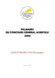 PALMARES DU CONCOURS GENERAL AGRICOLECONCOURS DES VINS Bourgogne