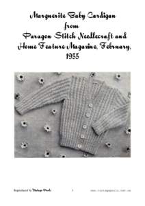 Marguerite Baby Cardigan from Paragon Stitch Needlecraft and Home Feature Magazine, February, 1955