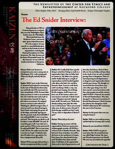 KAIZEN  November 2008 Issue 4  The Ne wsletter of the Center for Ethics and