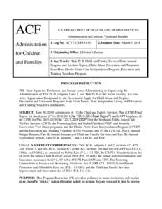 ACF  U.S. DEPARTMENT OF HEALTH AND HUMAN SERVICES Administration on Children, Youth and Families  Administration