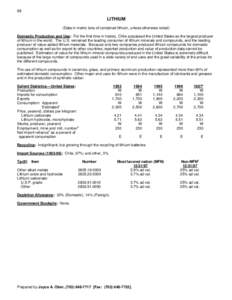 Lithium / Spodumene / Book:Lithium / Chemistry / Matter / Lithium compounds