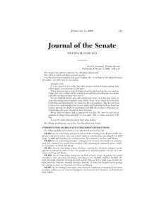 FEBRUARY 11, [removed]Journal of the Senate TWENTY-SECOND DAY