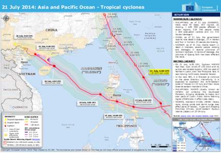 21 July 2014: Asia and Pacific Ocean - Tropical cyclones Amami SITUATION RAMMASUN (GLENDA)