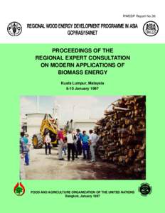 RWEDP Report No.36  REGIONAL WOOD ENERGY DEVELOPMENT PROGRAMME IN ASIA GCP/RAS/154/NET PROCEEDINGS OF THE REGIONAL EXPERT CONSULTATION