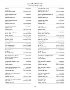 Approved Bulk Retail Facilities Listed alphabetically by City CHS Inc Central Plains Ag Services